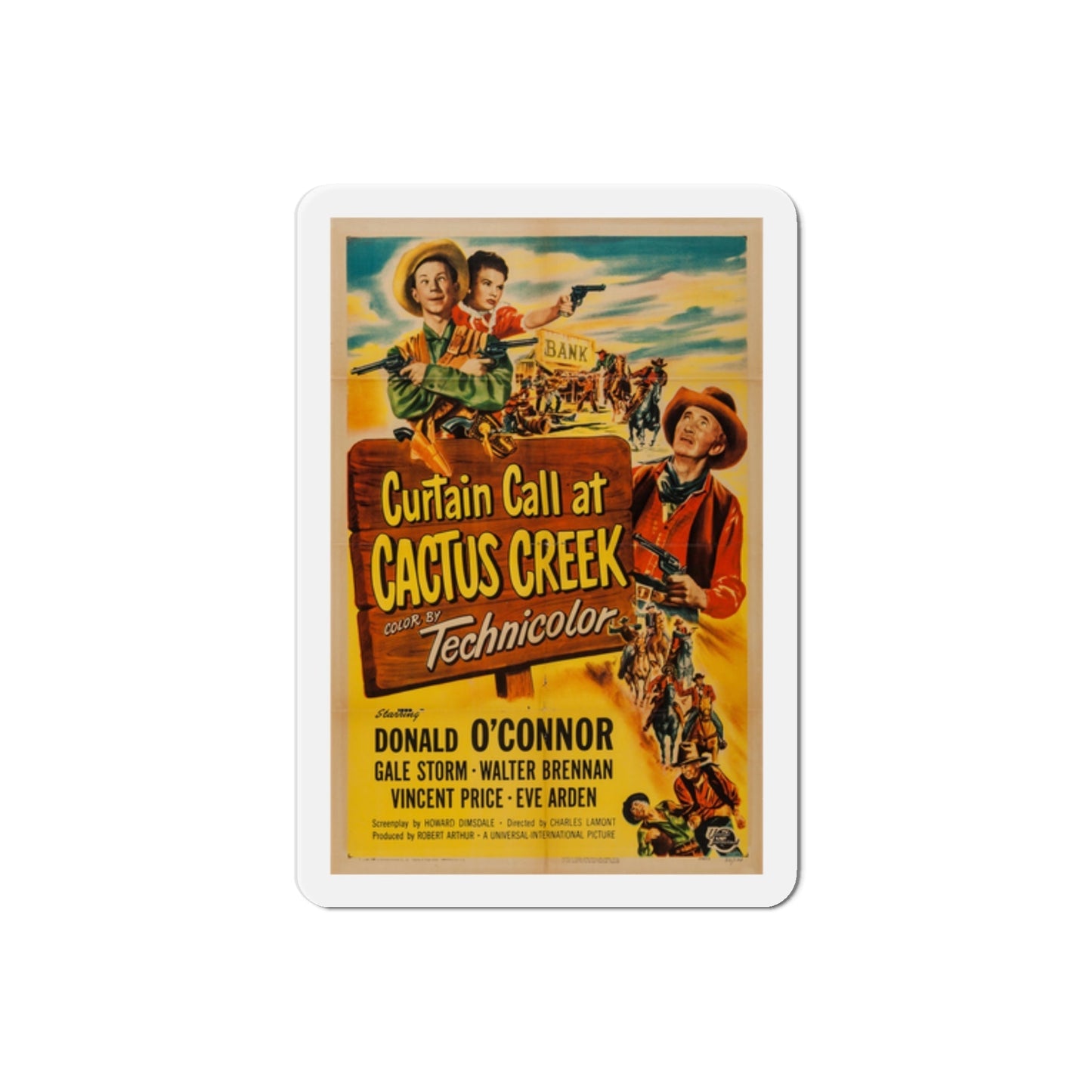 Curtain Call at Cactus Creek 1950 Movie Poster Die-Cut Magnet-2 Inch-The Sticker Space