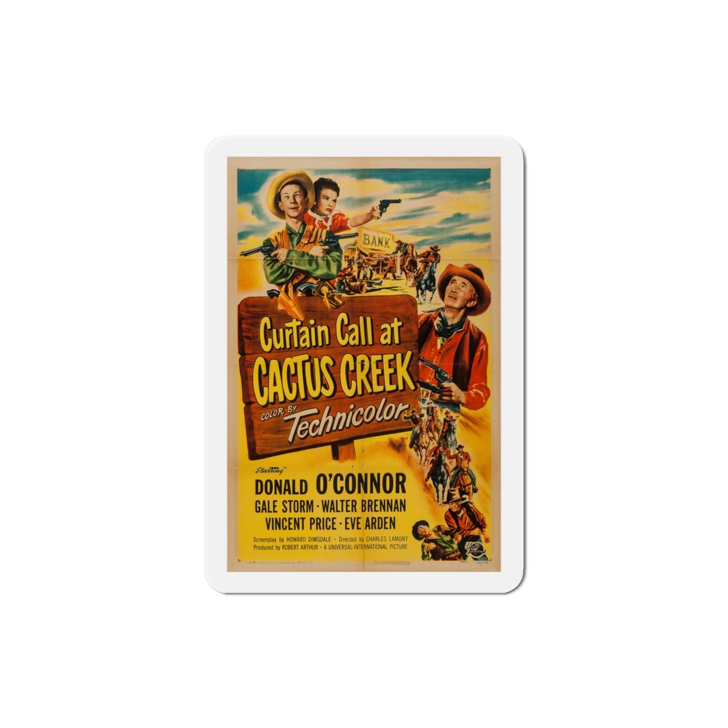 Curtain Call at Cactus Creek 1950 Movie Poster Die-Cut Magnet-3 Inch-The Sticker Space