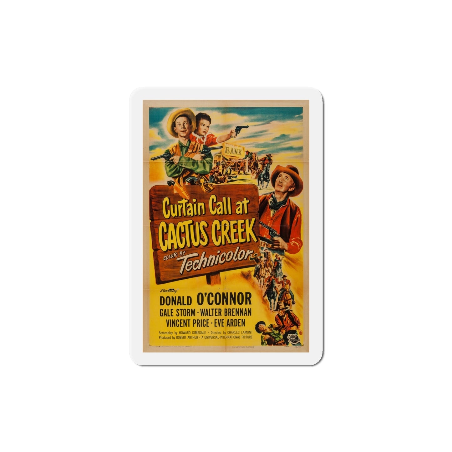 Curtain Call at Cactus Creek 1950 Movie Poster Die-Cut Magnet-4 Inch-The Sticker Space