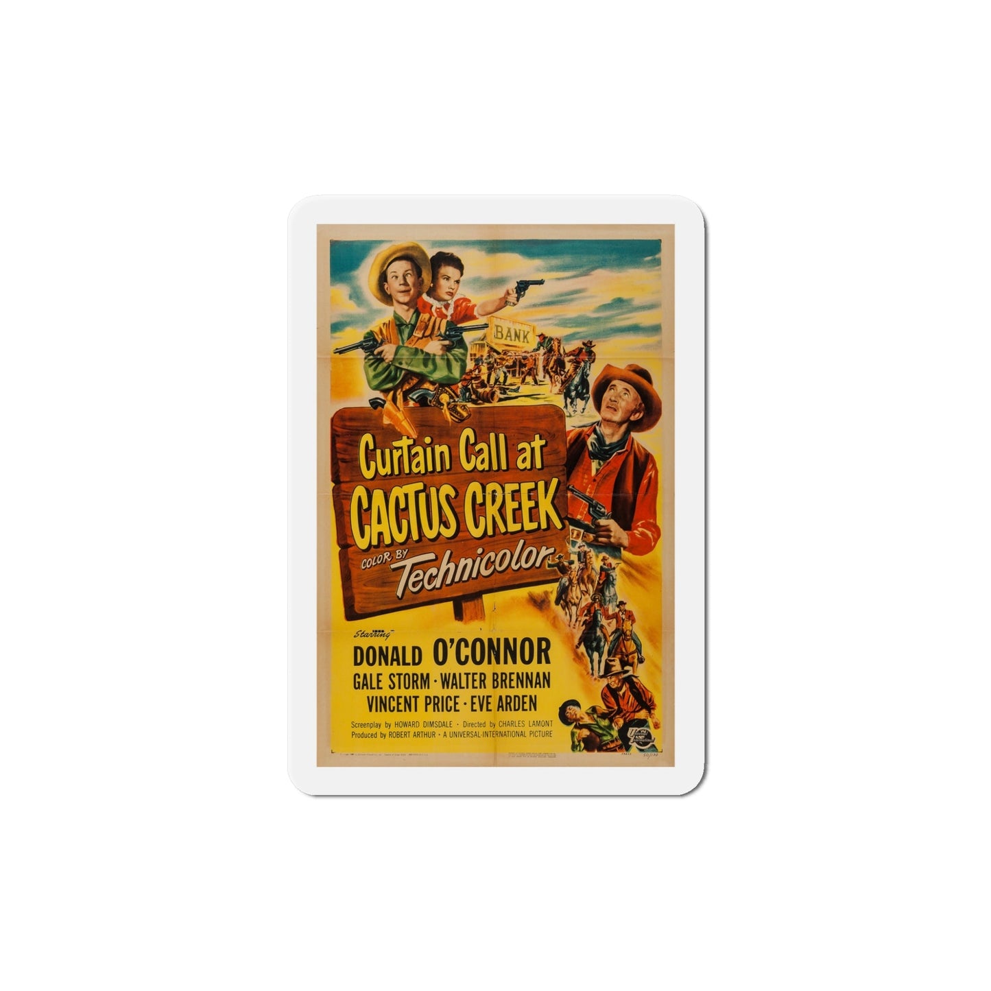 Curtain Call at Cactus Creek 1950 Movie Poster Die-Cut Magnet-5 Inch-The Sticker Space