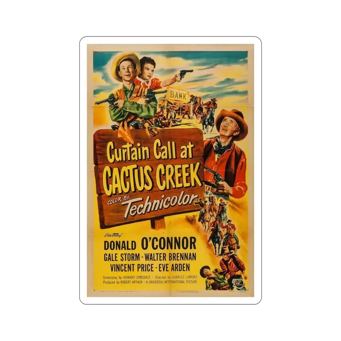 Curtain Call at Cactus Creek 1950 Movie Poster STICKER Vinyl Die-Cut Decal - The Sticker Space