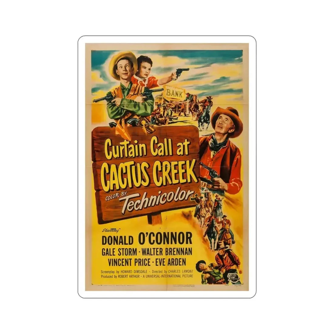Curtain Call at Cactus Creek 1950 Movie Poster STICKER Vinyl Die-Cut Decal - The Sticker Space