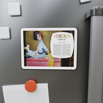 Curtain Going Up, Good Housekeeping, May 1953 (Magazine Illustration) Refrigerator Magnet-The Sticker Space