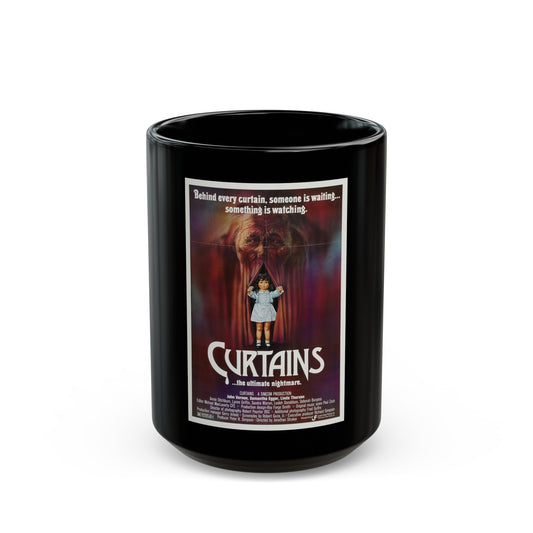 CURTAINS 1983 Movie Poster - Black Coffee Mug-15oz-The Sticker Space