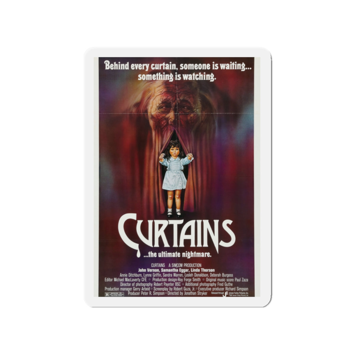 CURTAINS 1983 Movie Poster - Die-Cut Magnet-2" x 2"-The Sticker Space