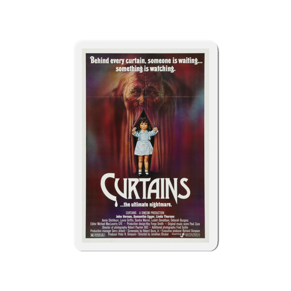 CURTAINS 1983 Movie Poster - Die-Cut Magnet-4" x 4"-The Sticker Space