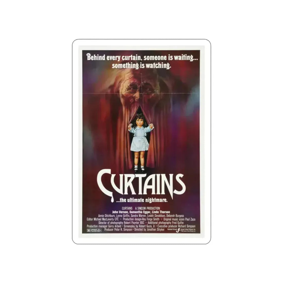 CURTAINS 1983 Movie Poster STICKER Vinyl Die-Cut Decal - The Sticker Space
