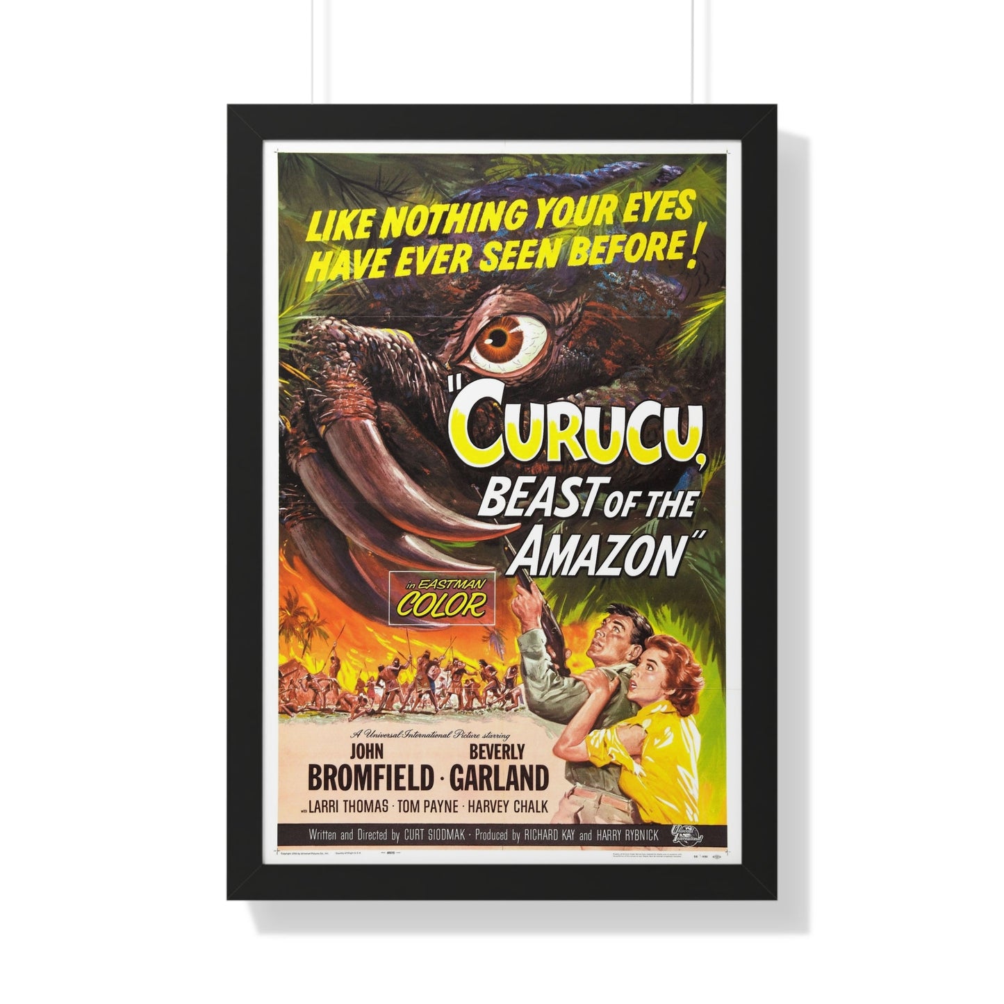 CURUCU, BEAST OF THE AMAZON 1956 - Framed Movie Poster-20" x 30"-The Sticker Space