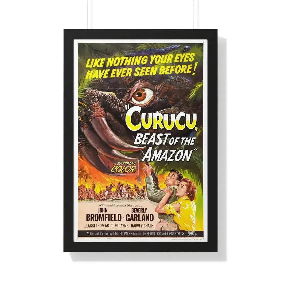 CURUCU, BEAST OF THE AMAZON 1956 - Framed Movie Poster 20" x 30" Black - The Sticker Space