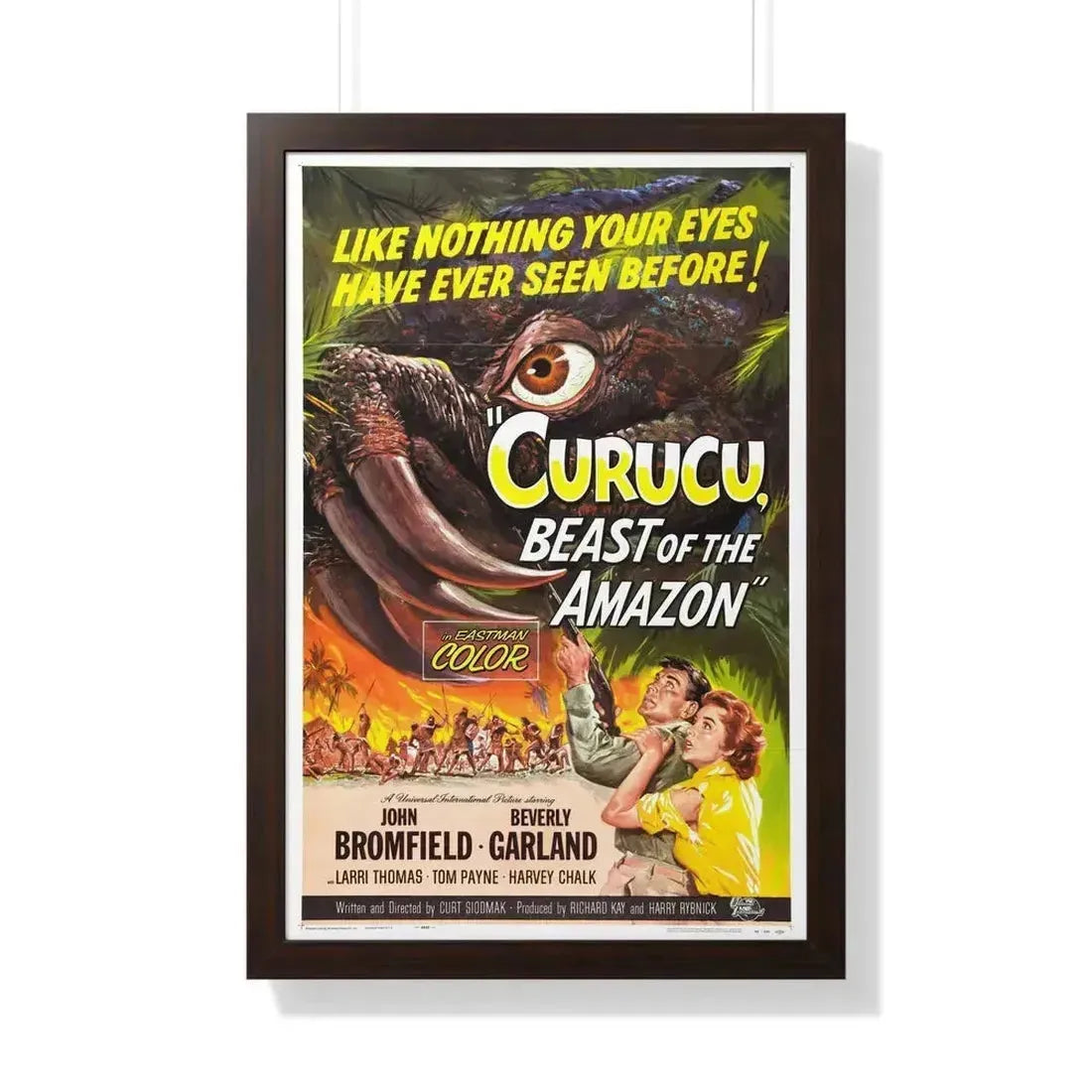 CURUCU, BEAST OF THE AMAZON 1956 - Framed Movie Poster 20" x 30" Walnut - The Sticker Space
