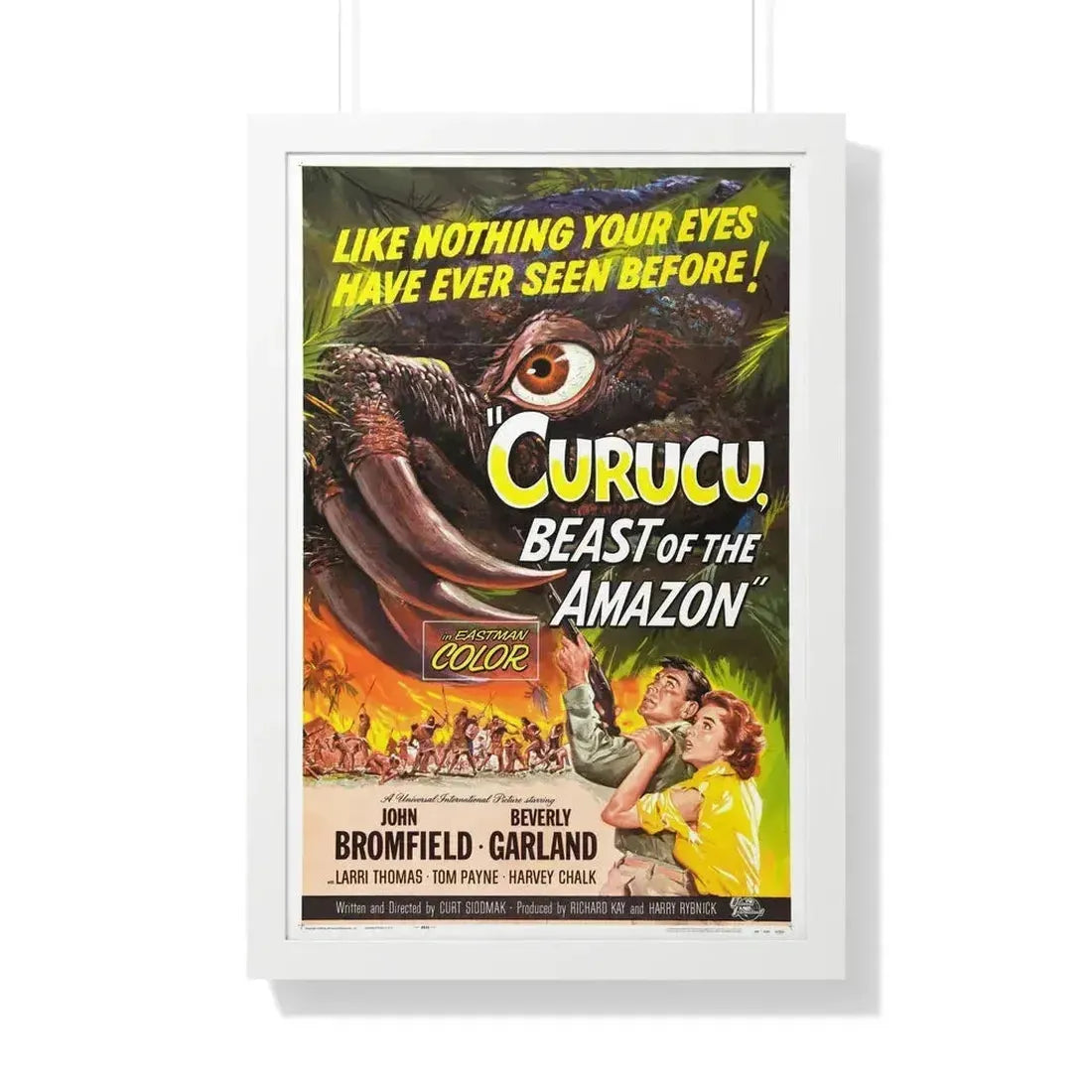 CURUCU, BEAST OF THE AMAZON 1956 - Framed Movie Poster 20" x 30" White - The Sticker Space