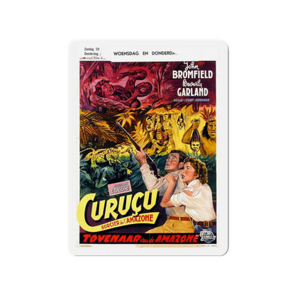 CURUCU, BEAST OF THE AMAZON (BELGIAN) 1956 Movie Poster - Die-Cut Magnet-3" x 3"-The Sticker Space