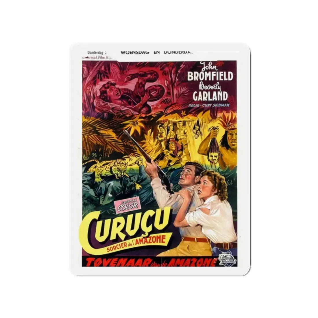 CURUCU, BEAST OF THE AMAZON (BELGIAN) 1956 Movie Poster - Refrigerator Magnet 2 Inch - The Sticker Space