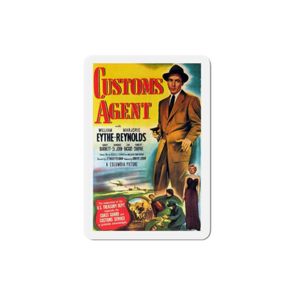 Customs Agent 1950 Movie Poster Die-Cut Magnet-3 Inch-The Sticker Space