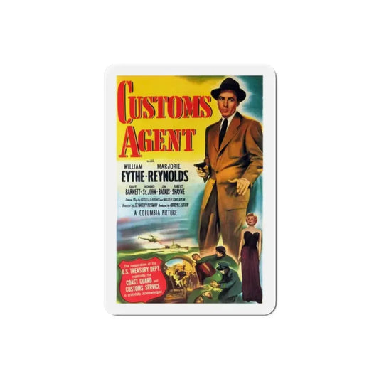 Customs Agent 1950 Movie Poster Refrigerator Magnet 2 Inch - The Sticker Space