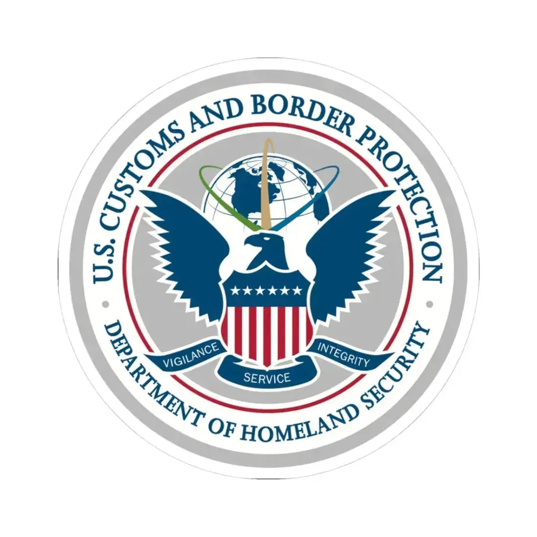 Customs and Border Protection - STICKER Vinyl Kiss-Cut Decal 3 Inch White - The Sticker Space