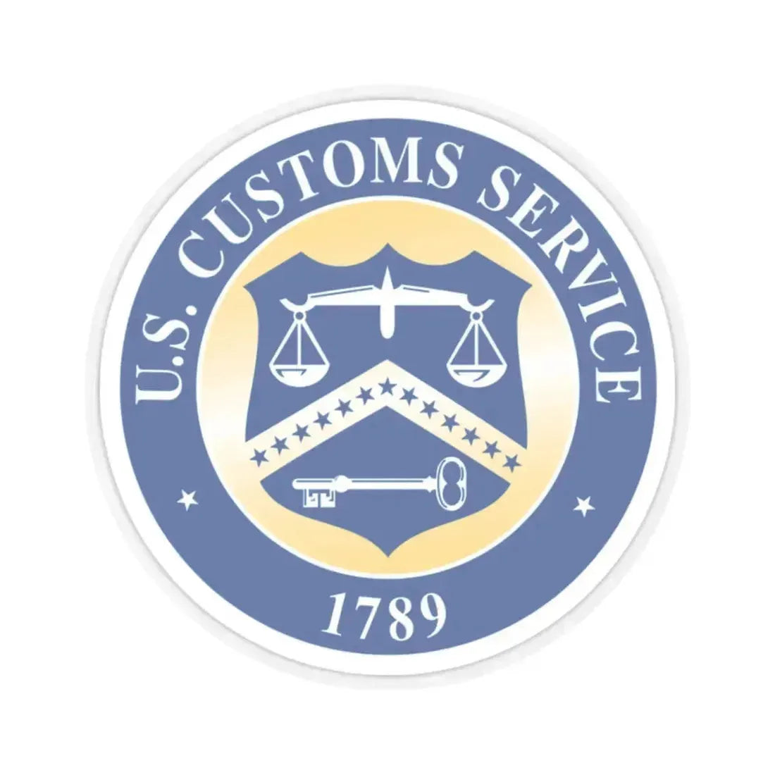 Customs Service - STICKER Vinyl Kiss-Cut Decal 2 Inch Transparent - The Sticker Space