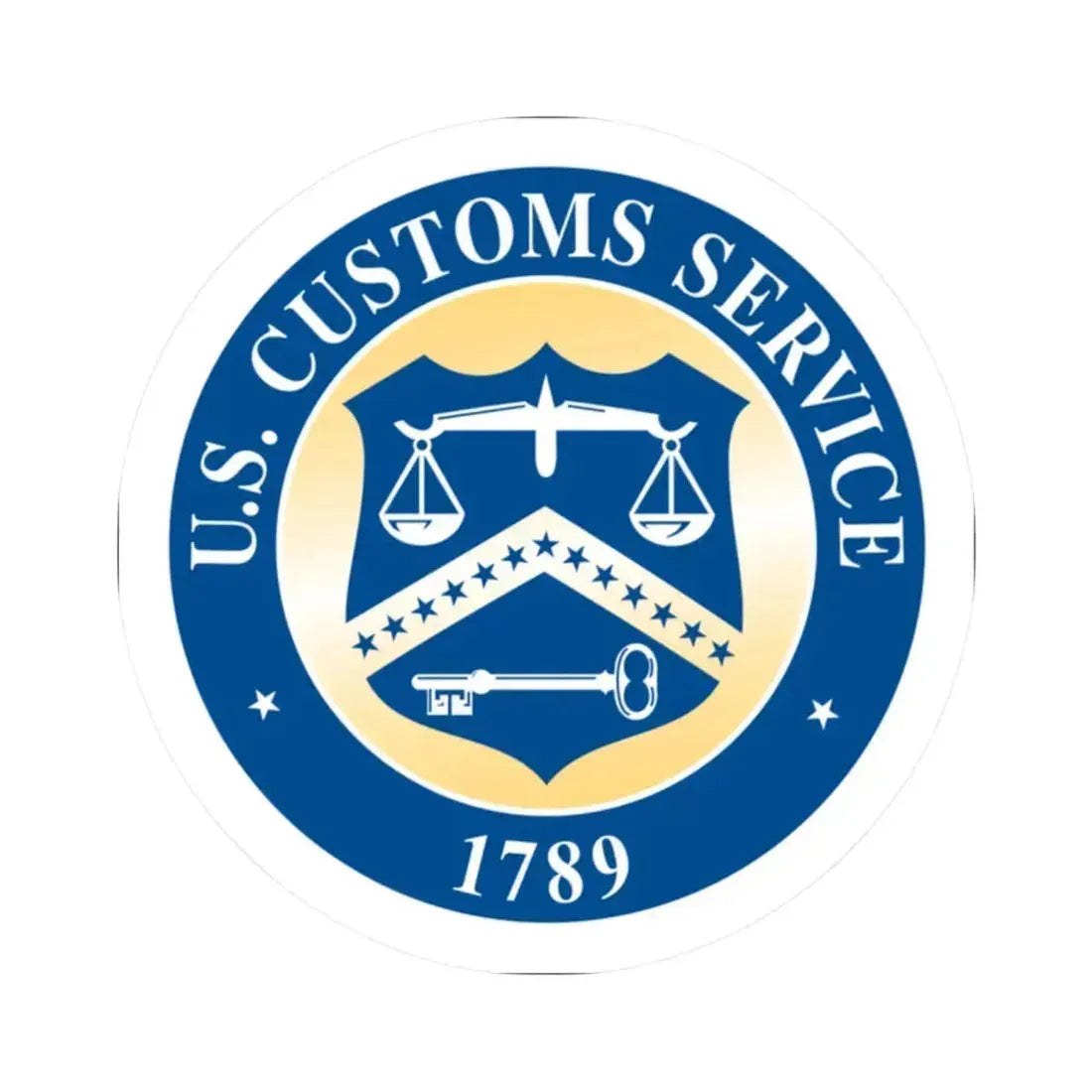 Customs Service - STICKER Vinyl Kiss-Cut Decal 2 Inch White - The Sticker Space