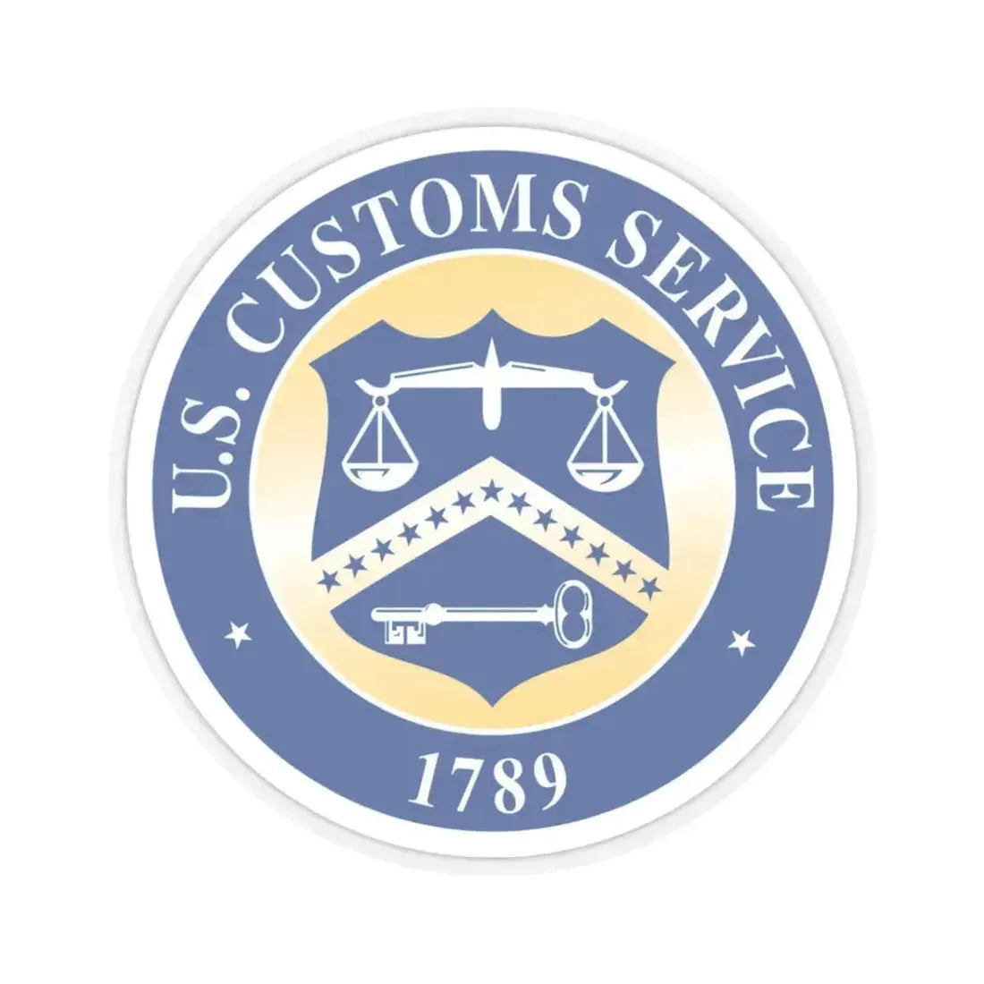 Customs Service - STICKER Vinyl Kiss-Cut Decal 3 Inch Transparent - The Sticker Space