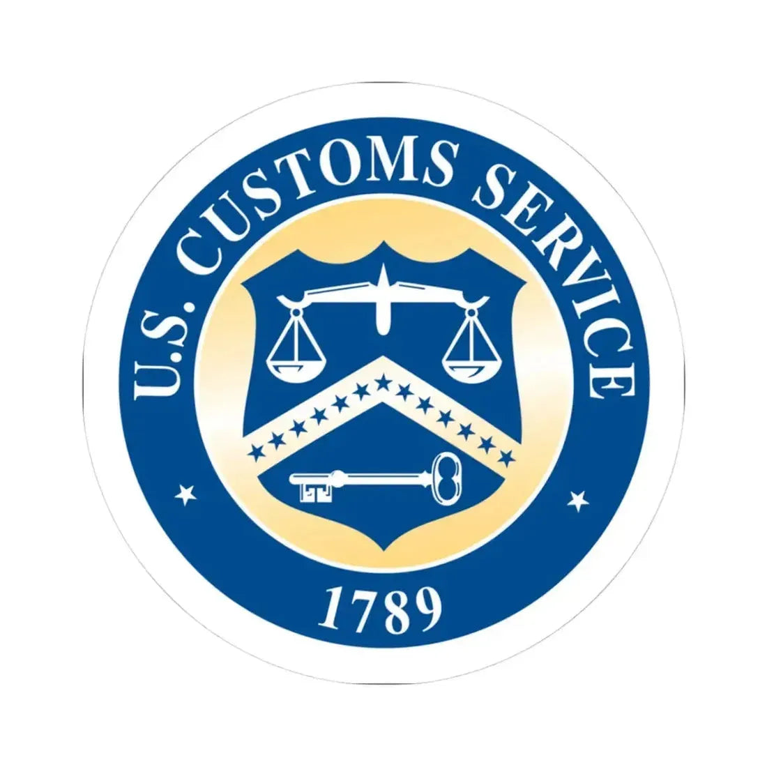 Customs Service - STICKER Vinyl Kiss-Cut Decal 3 Inch White - The Sticker Space