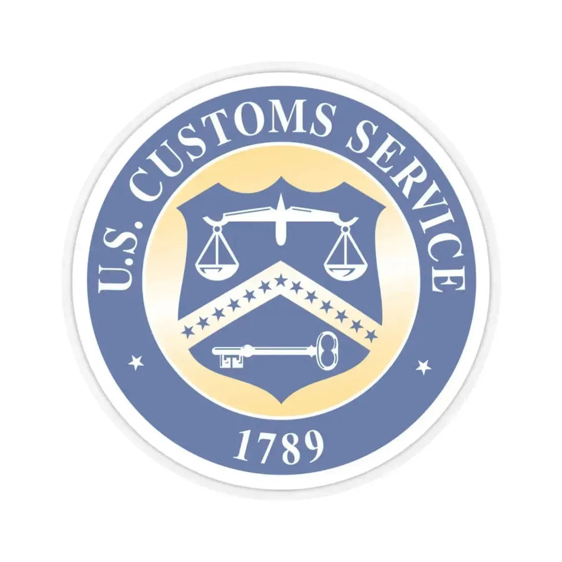 Customs Service - STICKER Vinyl Kiss-Cut Decal 4 Inch Transparent - The Sticker Space