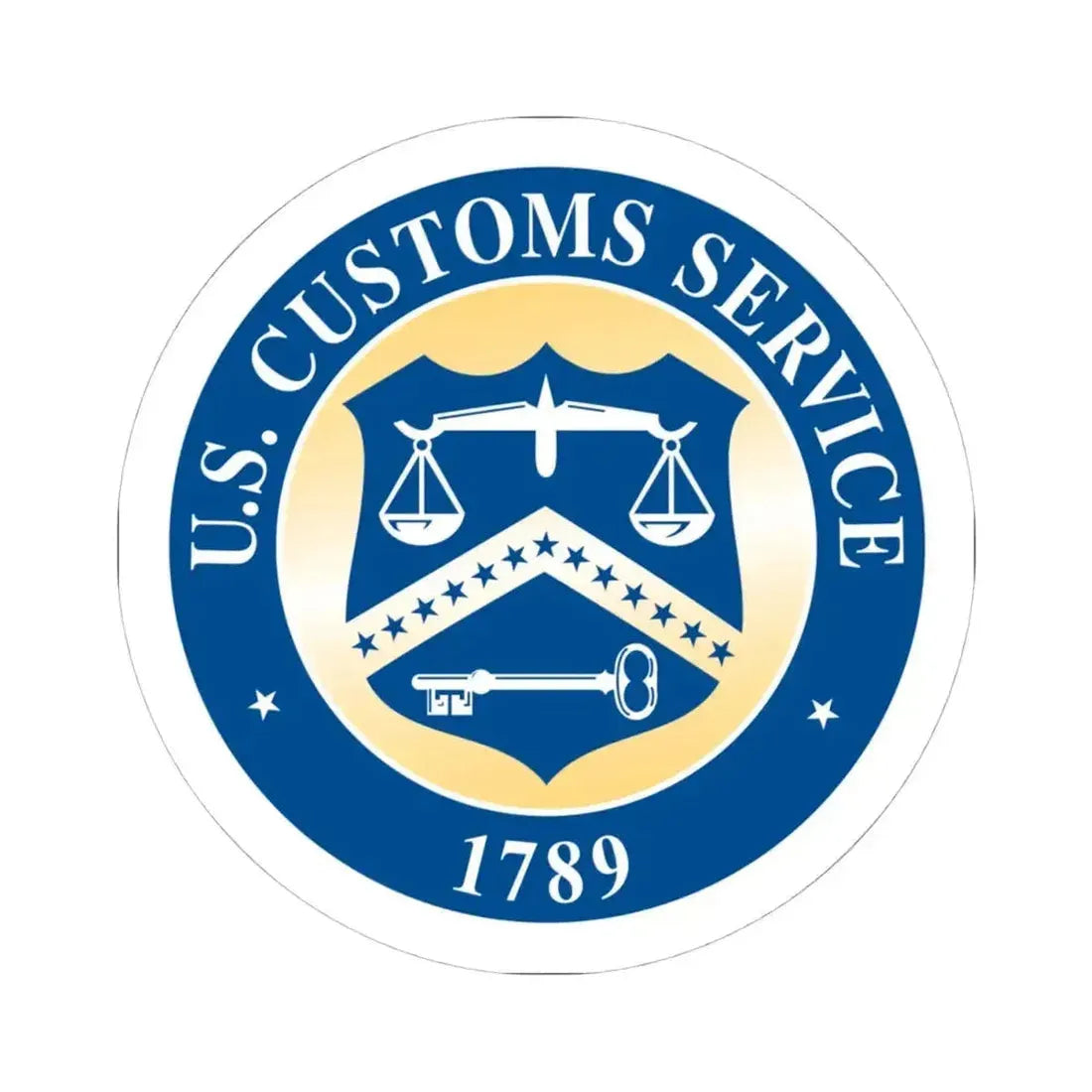 Customs Service - STICKER Vinyl Kiss-Cut Decal 4 Inch White - The Sticker Space