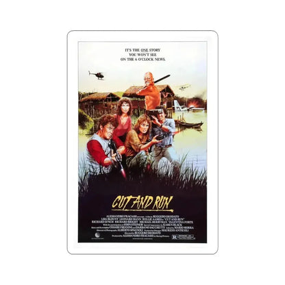 CUT AND RUN 1984 Movie Poster - STICKER Vinyl Kiss-Cut Decal 4 Inch White - The Sticker Space