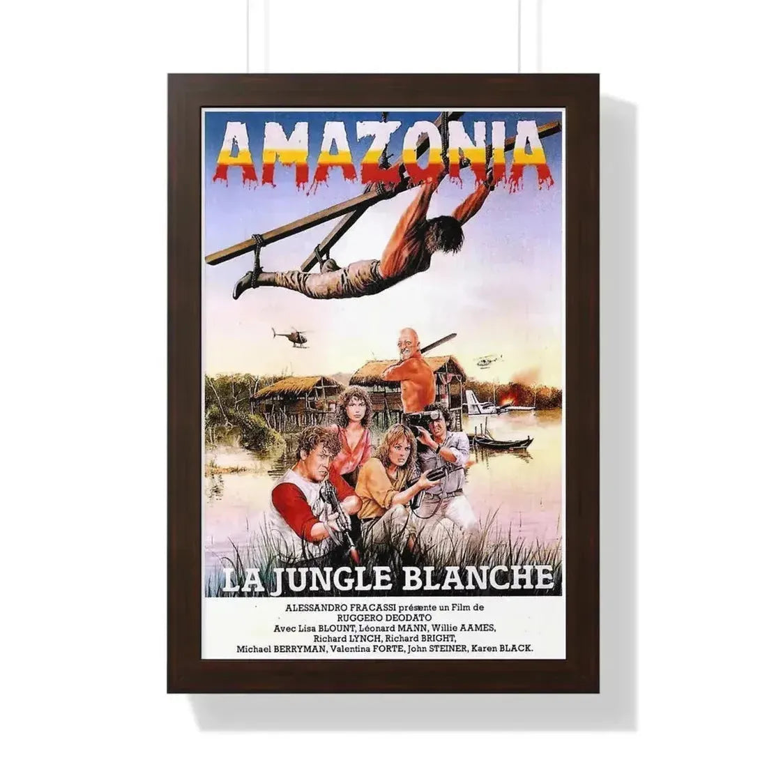 CUT AND RUN (FRENCH) 1984 - Framed Movie Poster 16″ x 24″ Walnut - The Sticker Space