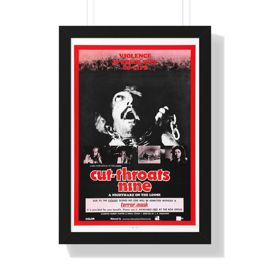 CUT THROATS NINE 1972 - Framed Movie Poster-16″ x 24″-The Sticker Space