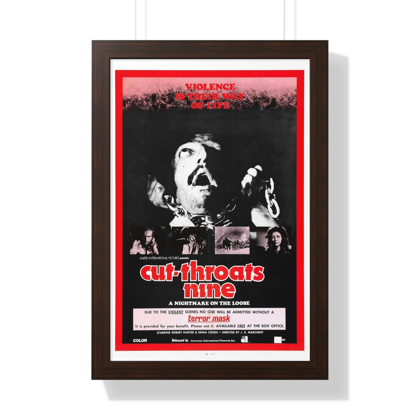 CUT THROATS NINE 1972 - Framed Movie Poster-16″ x 24″-The Sticker Space