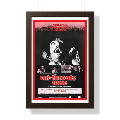 CUT THROATS NINE 1972 - Framed Movie Poster 16″ x 24″ Walnut - The Sticker Space