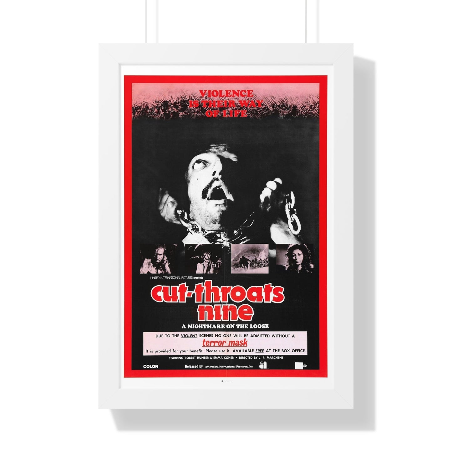 CUT THROATS NINE 1972 - Framed Movie Poster-16″ x 24″-The Sticker Space