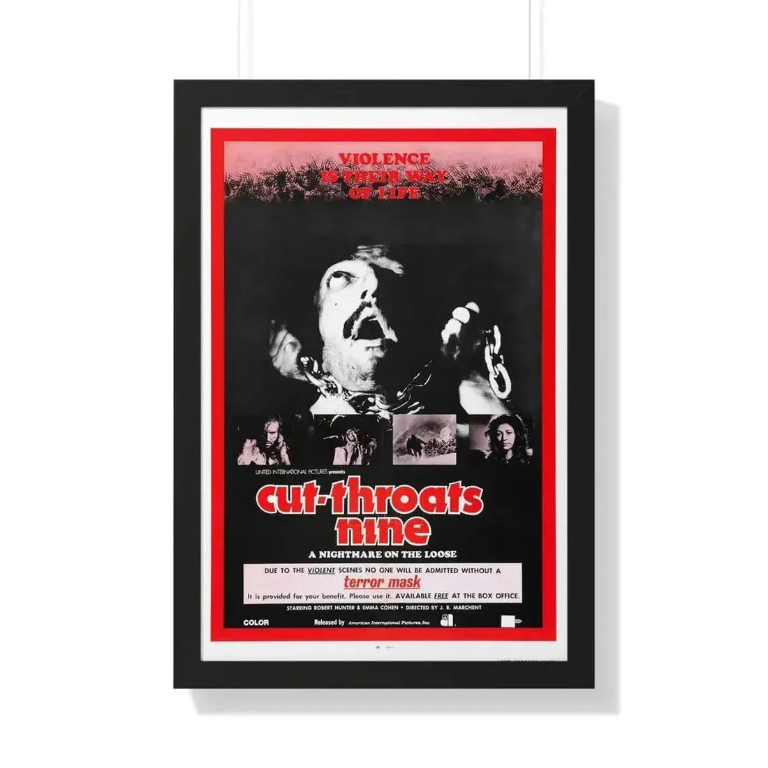 CUT THROATS NINE 1972 - Framed Movie Poster - The Sticker Space