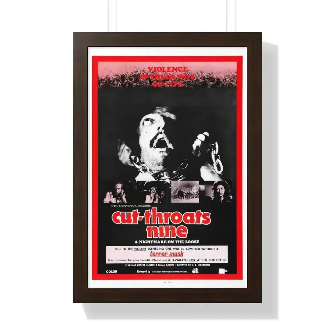 CUT THROATS NINE 1972 - Framed Movie Poster - The Sticker Space