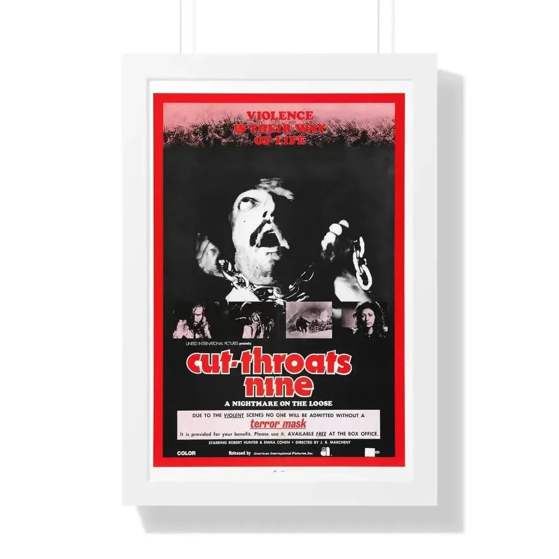 CUT THROATS NINE 1972 - Framed Movie Poster - The Sticker Space