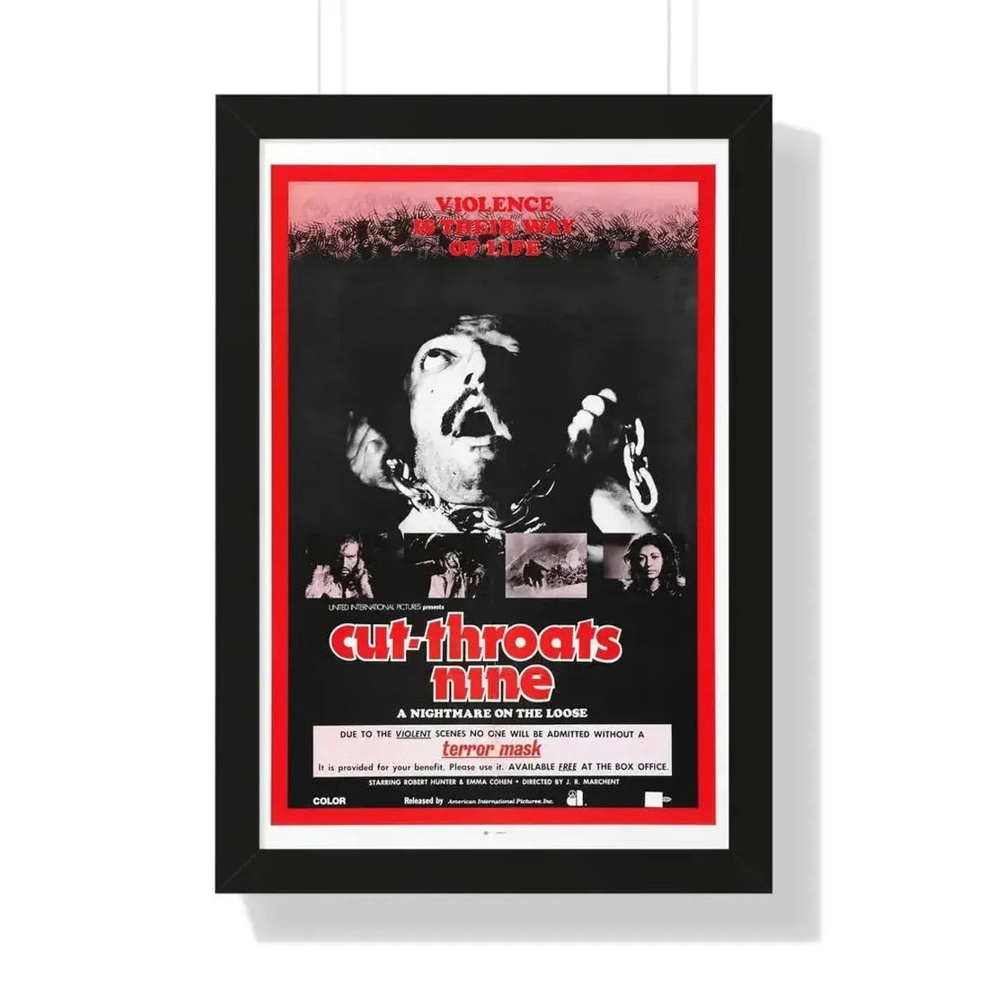 CUT THROATS NINE 1972 - Framed Movie Poster - The Sticker Space
