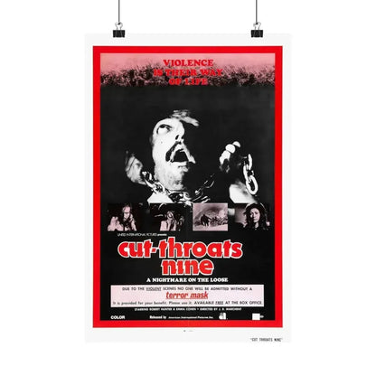 CUT THROATS NINE 1972 - Paper Movie Poster 12″ x 18″ Matte - The Sticker Space