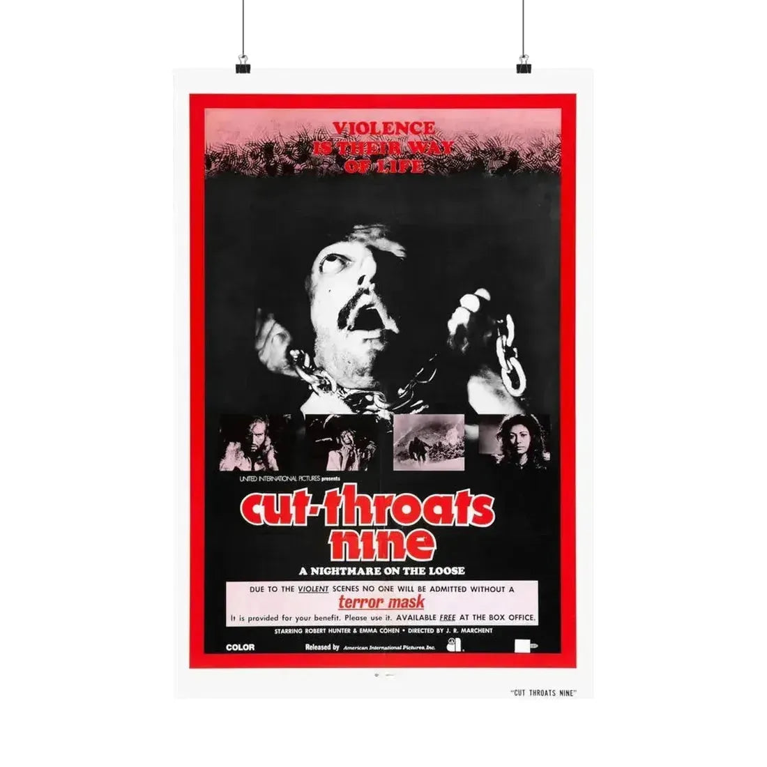 CUT THROATS NINE 1972 - Paper Movie Poster 20″ x 30″ Matte - The Sticker Space