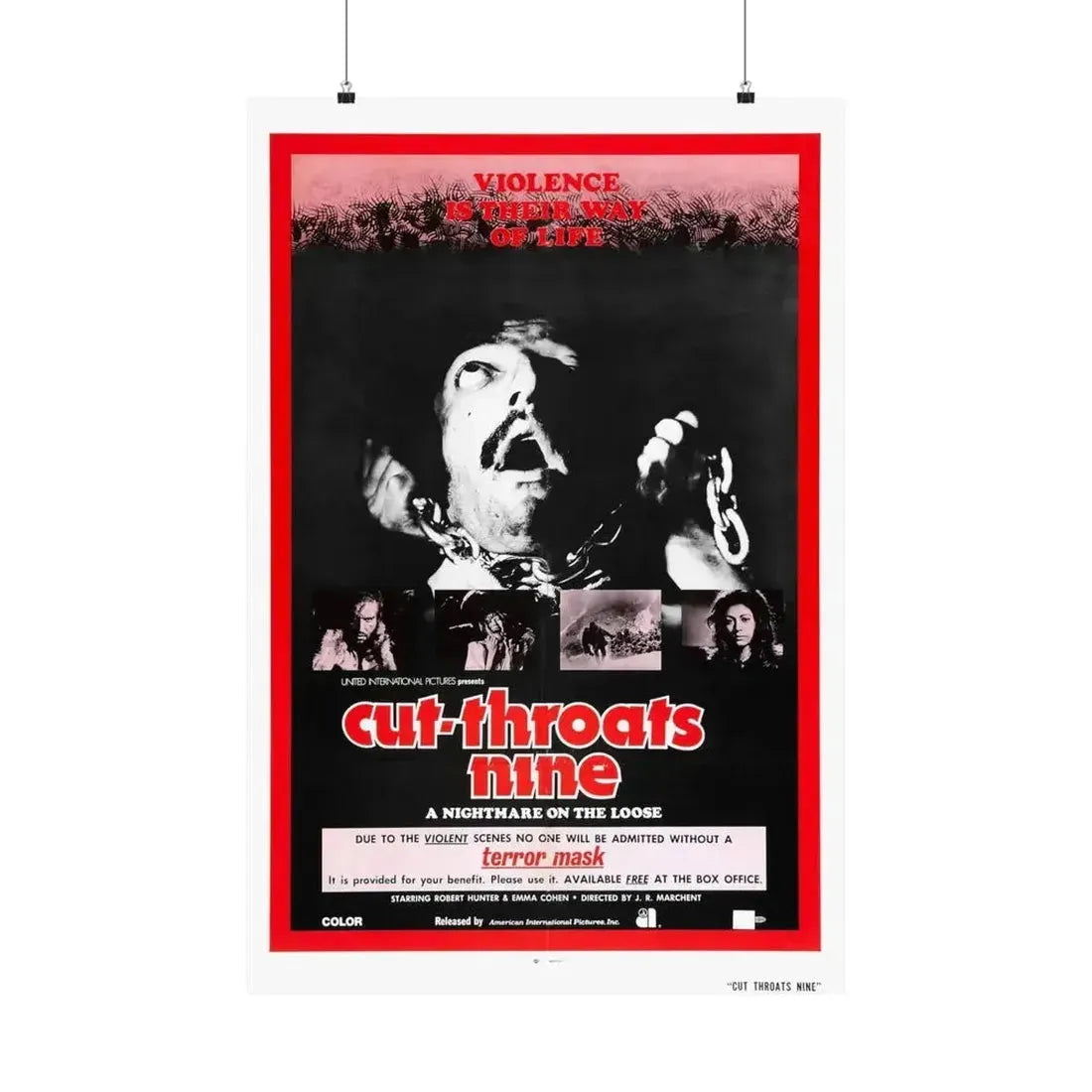 CUT THROATS NINE 1972 - Paper Movie Poster - The Sticker Space