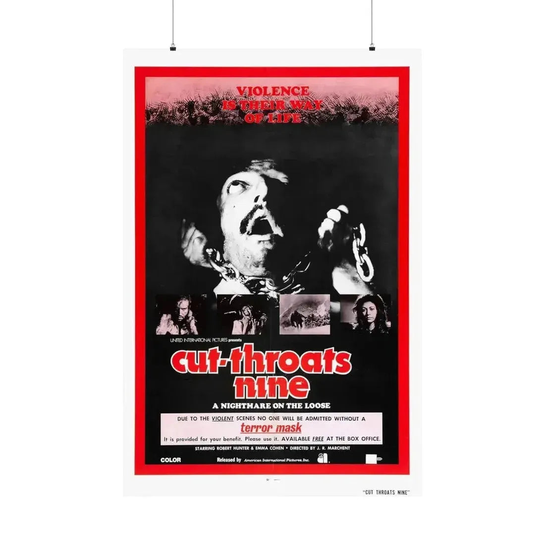 CUT THROATS NINE 1972 - Paper Movie Poster - The Sticker Space