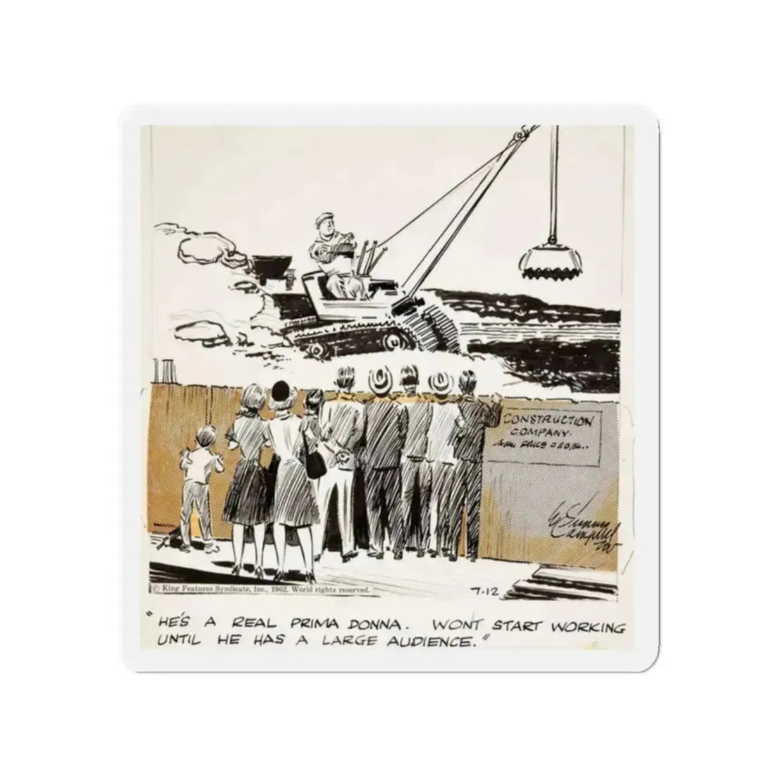 Cuties Daily Comic Strip, 1962 (2) (Magazine Illustration) Refrigerator Magnet 2 Inch - The Sticker Space