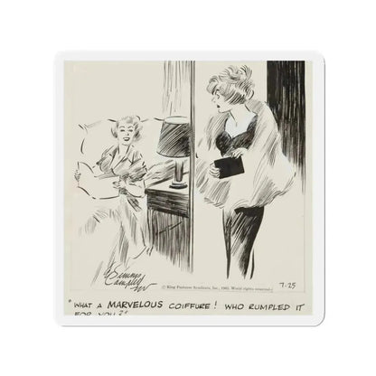 Cuties Daily Comic Strip, 1963 (Magazine Illustration) Refrigerator Magnet 2 Inch - The Sticker Space