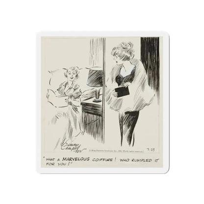 Cuties Daily Comic Strip, 1963 (Magazine Illustration) Refrigerator Magnet 6 Inch - The Sticker Space