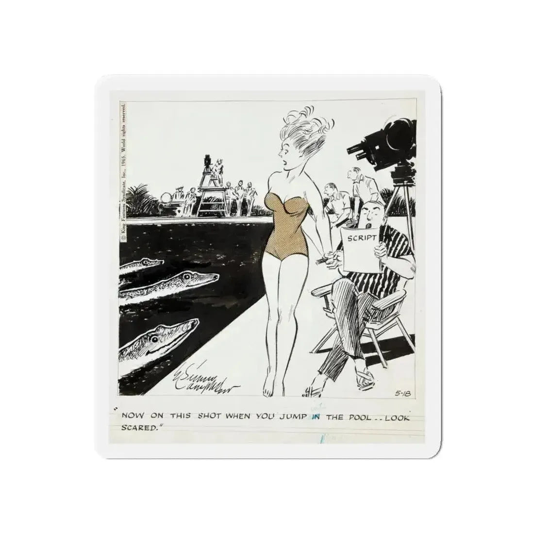 Cuties Daily Comic Strip, 1964 (Magazine Illustration) Refrigerator Magnet 4 Inch - The Sticker Space