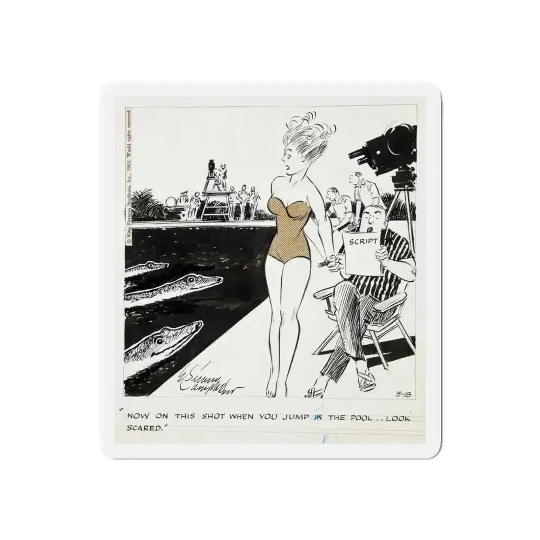 Cuties Daily Comic Strip, 1964 (Magazine Illustration) Refrigerator Magnet 6 Inch - The Sticker Space