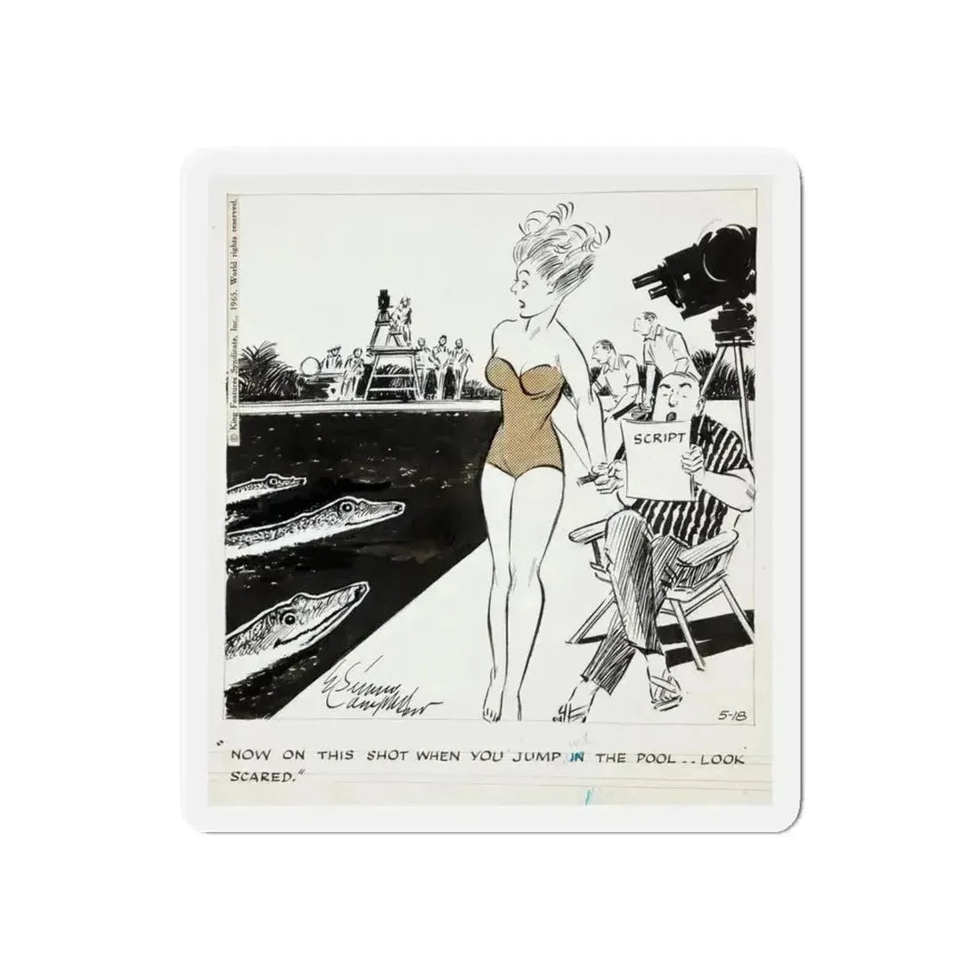 Cuties Daily Comic Strip, 1964 (Magazine Illustration) Refrigerator Magnet - The Sticker Space