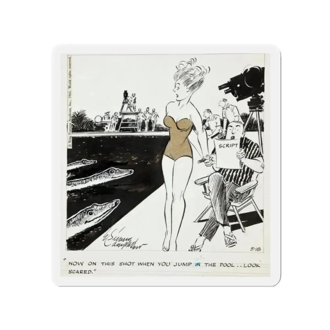 Cuties Daily Comic Strip, 1964 (Magazine Illustration) Refrigerator Magnet - The Sticker Space