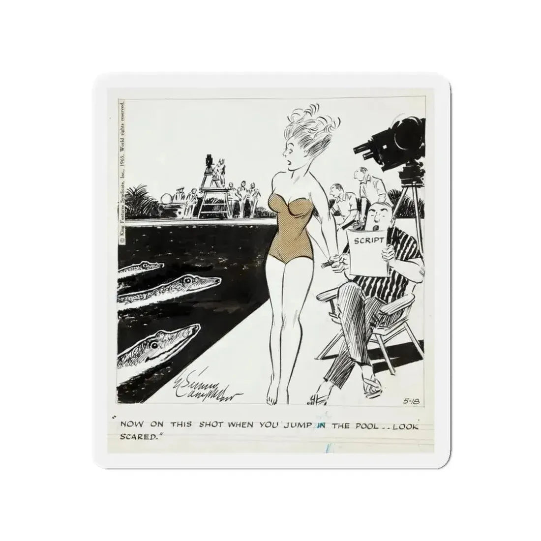 Cuties Daily Comic Strip, 1964 (Magazine Illustration) Refrigerator Magnet - The Sticker Space