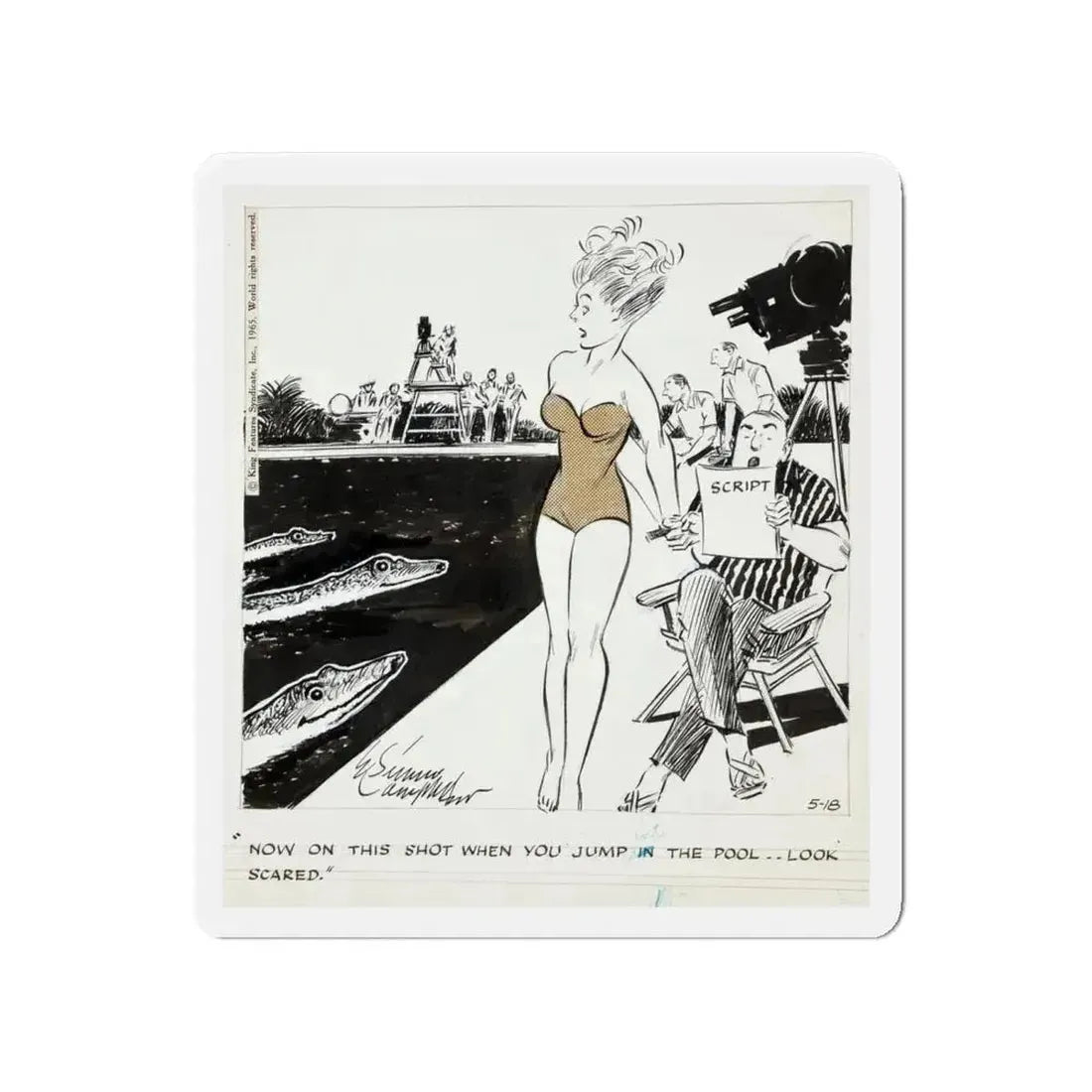 Cuties Daily Comic Strip, 1964 (Magazine Illustration) Refrigerator Magnet - The Sticker Space