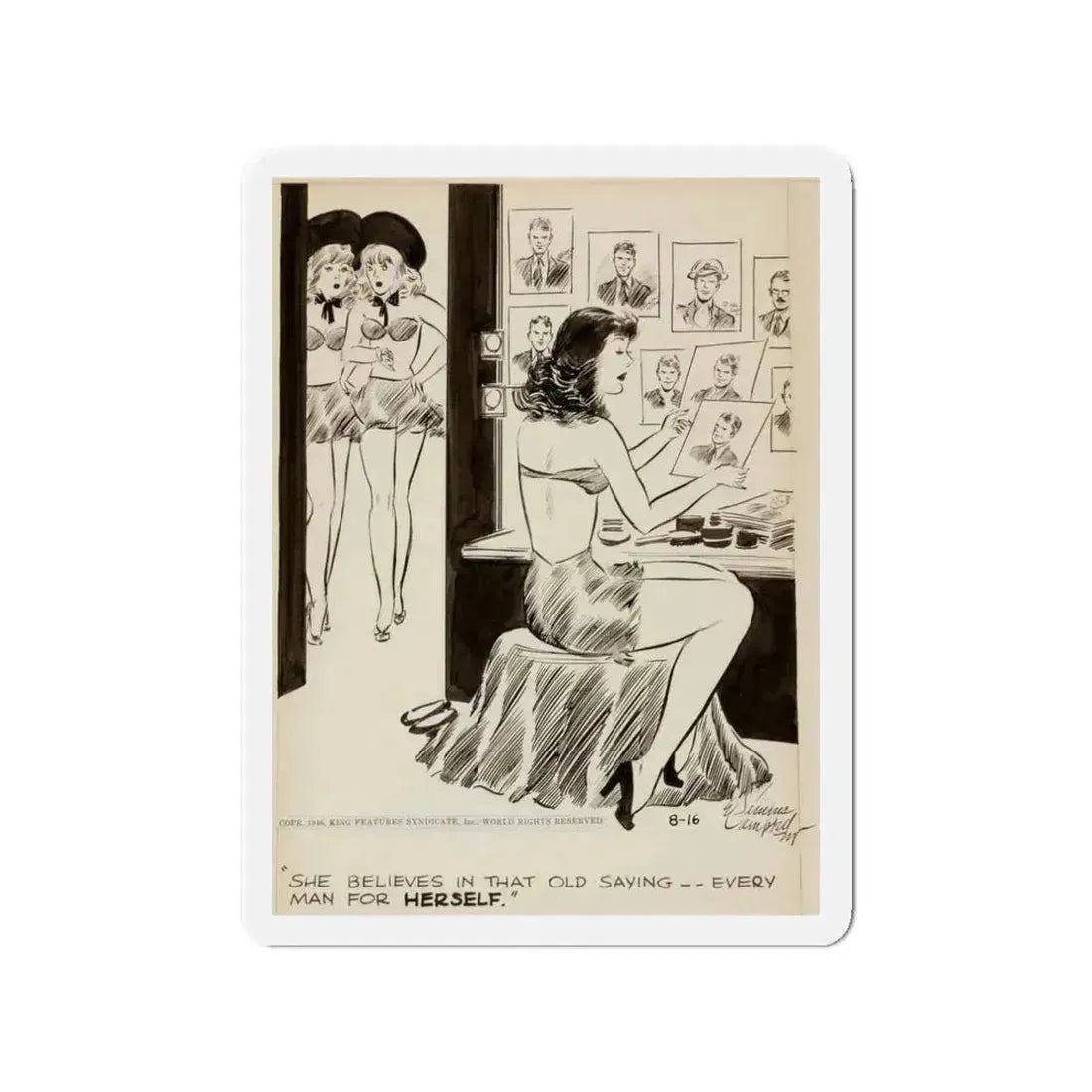 Cuties Daily Comic Strip (Magazine Illustration) Refrigerator Magnet 3 Inch - The Sticker Space